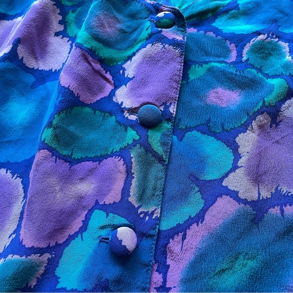 Nora Noh 100% Silk Blouse Vintage Korean Designer Size 16 - Picture 3 of 5